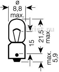 Osram 3893  Лампа накаливания, фонарь освещения номерного знака